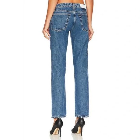 RE/DONE 70s Low Rise Straight 100% Cotton Jeans in Blue Mere Size 30 - Picture 2 of 11
